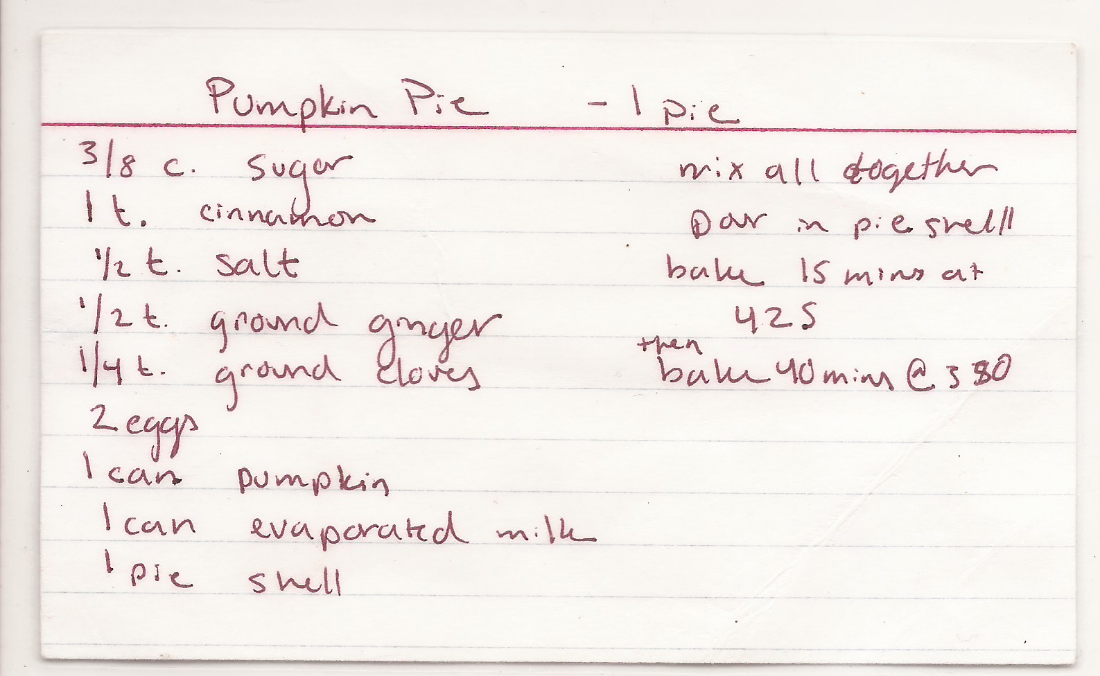 pumpkin pie